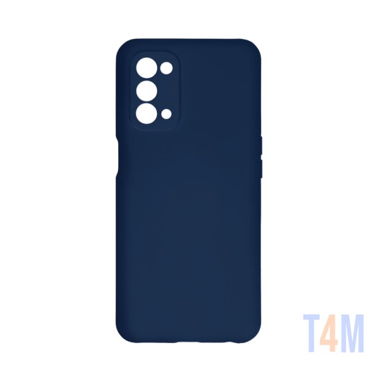 Funda de Silicona con Marco de Cámara para Oppo A74 5G Azul Oscuro